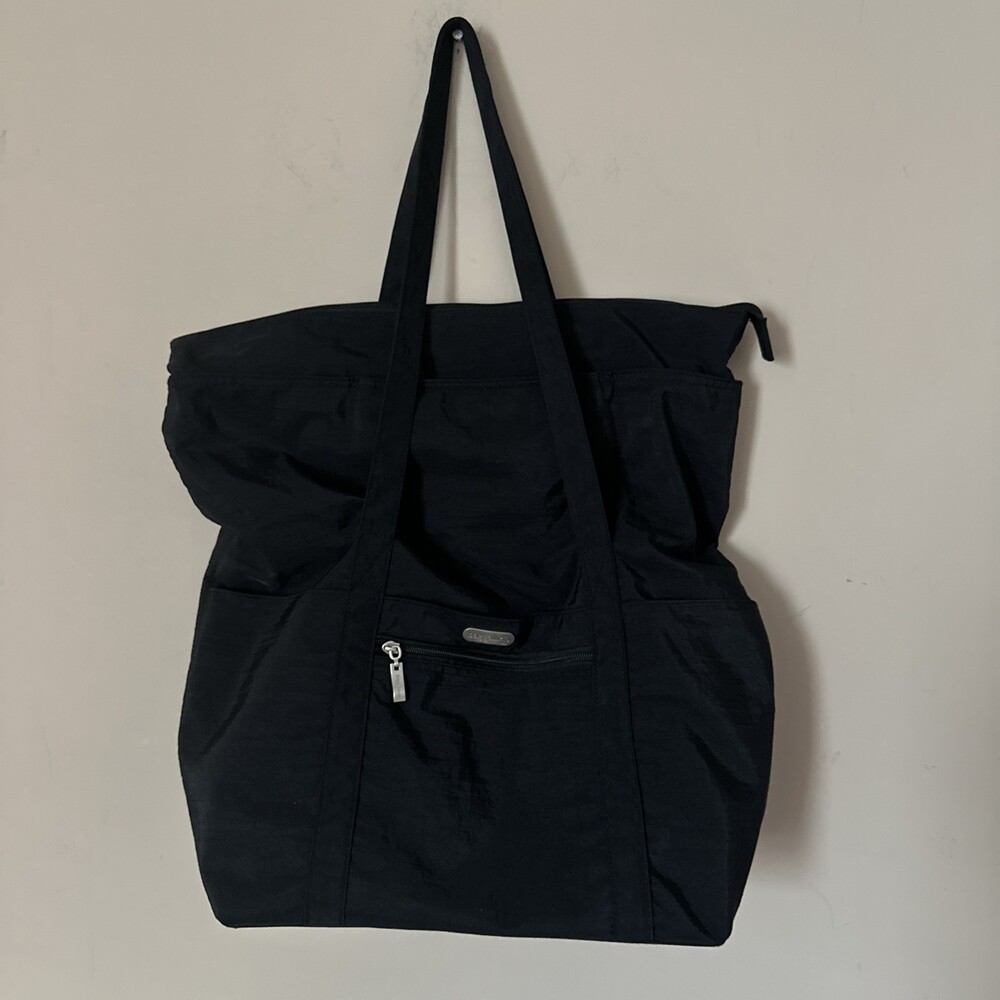 Baggallini Black Nylon Multi-Pocket Tote Bag / Travel Carryall Shoulder Bag